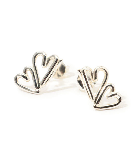 【トゥモローランド】BAR Jewellery TWO HEARTS シルバーピアス