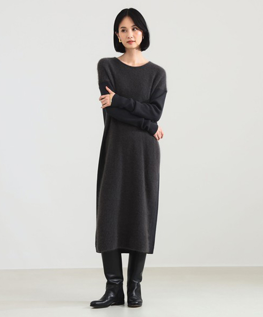 【ビームス　ウィメン】フラッフィ クルーネックワンピース