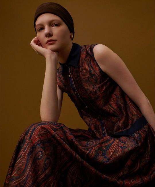 【アルアバイル】OFFICINAペイズリープリントワンピース