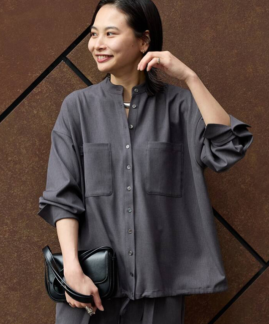 【ジャーナルスタンダード】《予約》ウーリッシュツイルタックボリュームシャツ