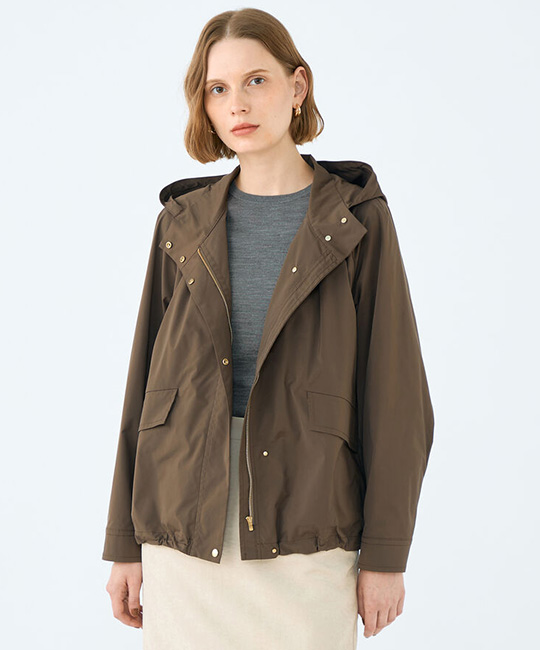 【トゥモローランド】ハイカウントタフタ フーデッドショートコート