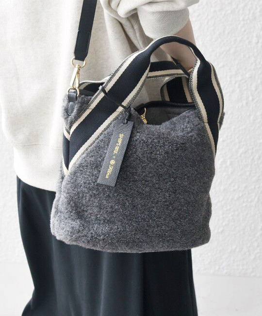 【シップス】【SHIPS any別注】Folna: 2WAY ライン リバーシブル ショルダー バッグ