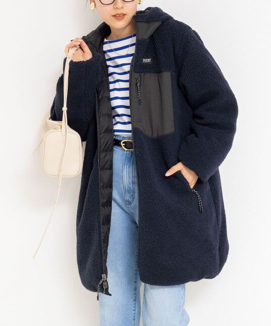 【ノーリーズ】◇【WEB限定】【TAION/タイオン】別注ボア×ダウンフードコート(リバーシブル)