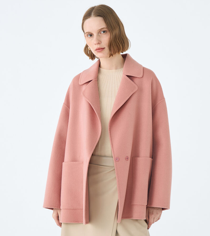 【トゥモローランド】プレミアムウールリバー オープンカラーショートコート