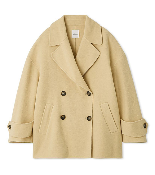 【ミラオーウェン】woolコクーンシルエットピーコート　YEL