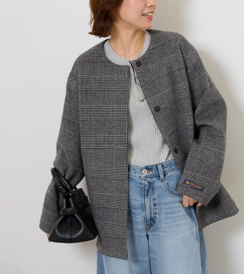 【ジャーナルスタンダード レリューム】スーパーファインビーバークルーネックコート