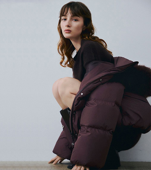 【フレイ アイディー】フードファーショートダウンコート　BRW