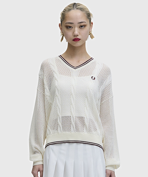 フレッドペリー　Mesh Cable Knit Jumper