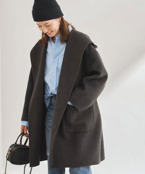 【フレームワーク】SUPER160'sフーディショートコート