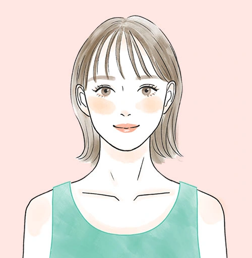 骨格タイプがナチュラルの女性を正面から見た上半身画像