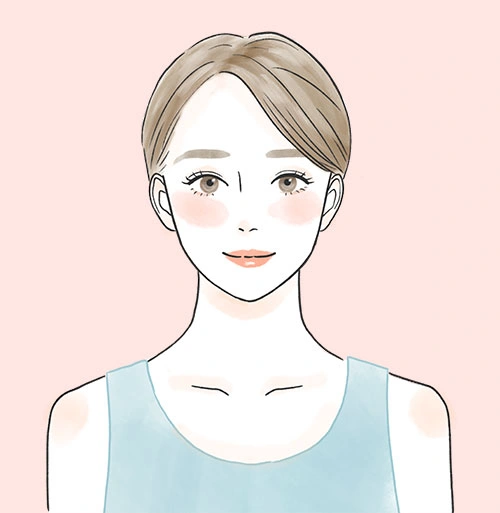 骨格タイプがストレートの女性を正面から見た上半身画像