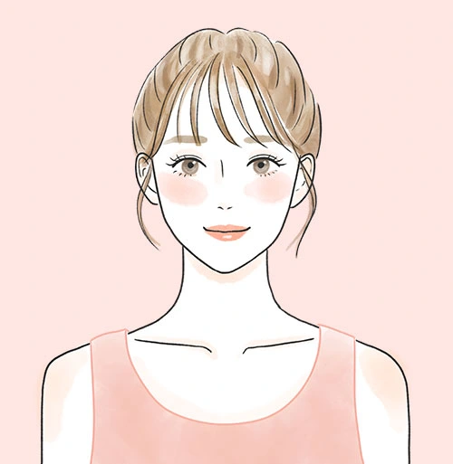 骨格タイプがウェーブの女性を正面から見た上半身画像