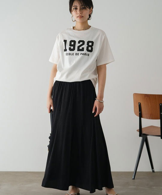【Loungedress】サテンフレアスカート
