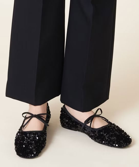 【ODETTE E ODILE】【WEB限定】スパンコールバレエ フラット10●↑