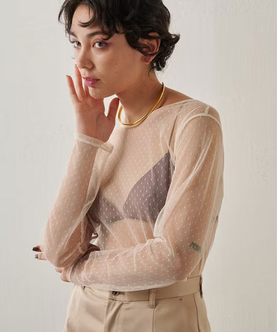 【Whim Gazette】【THE PAUSE】ドットチュール2wayプルオーバー