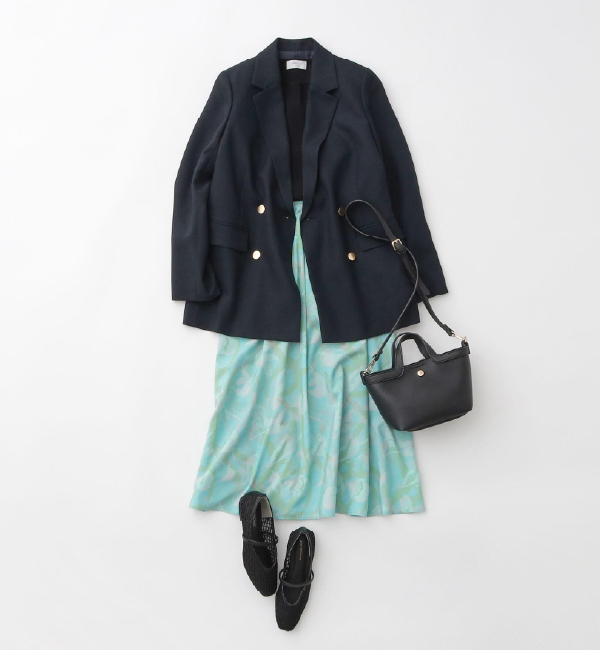 金ボタンダブルブレストテーラードジャケット/セットアップ対応【洗える】《S～LL》