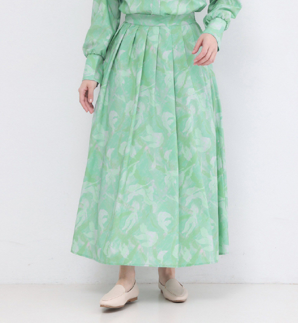アートプリントフレアスカート【洗濯機OK】