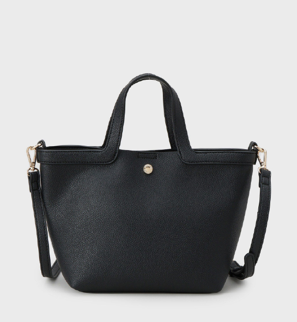 2WAY巾着付シュリンクミドルトート