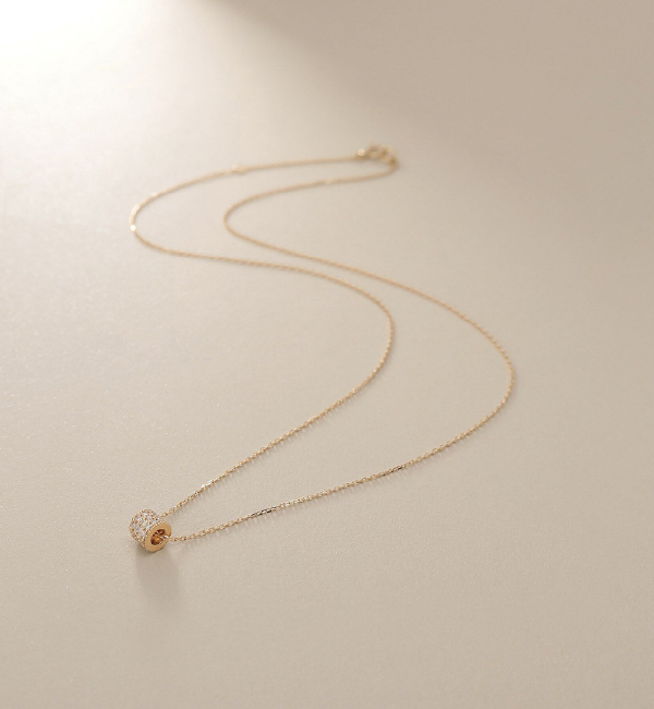 K10【サステナブル】モアサナイトパヴェスルー ネックレス