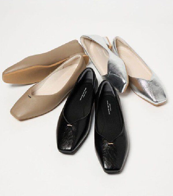 【green label relaxing】クッショニーシューズ スクエアトゥ メタルチップ / フラットシューズ