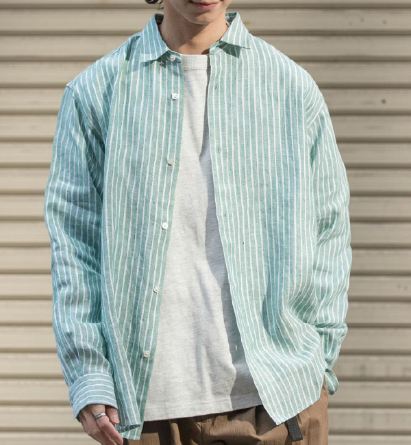 FORK&SPOON　フレンチリネンロングスリーブシャツ