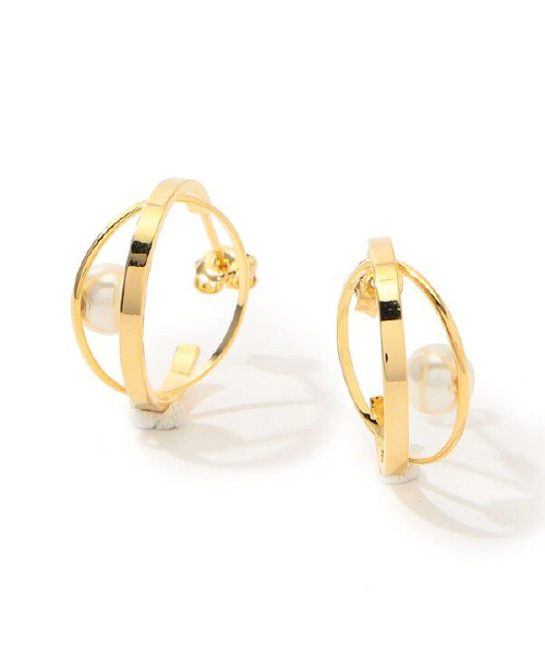 【TOMORROWLAND】【別注】januka ダブルフープ パールピアス