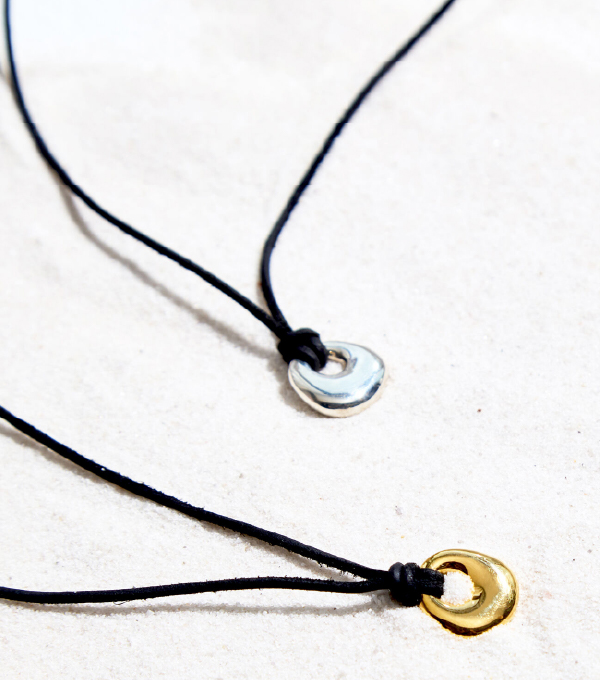 【JUPITER】【牛革・SV】メタルトップコードネックレス ゴールド