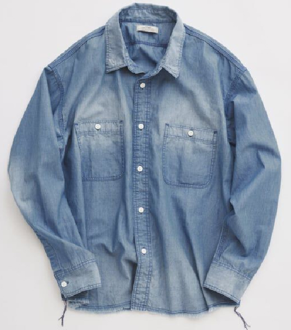【JOURNAL STANDARD】シャンブレー アンカット フリンジ シャツ