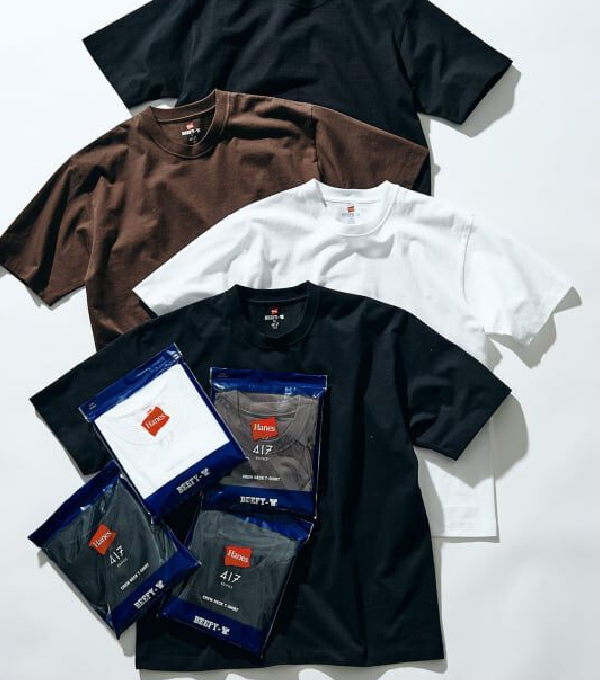 【EDIFICE】【Hanes × 417 EDIFICE】別注 BEEFY CREW NECK T-SHIRT（MODERN FIT）