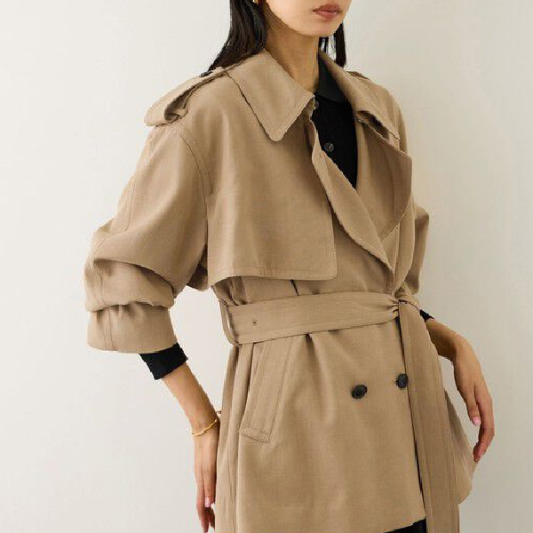 【MANTECO(マンテコ)】テンセルウールミドル丈トレンチコート