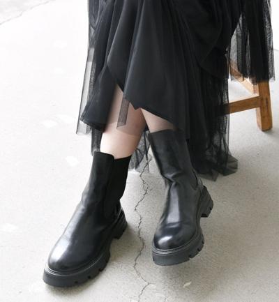 【WEB限定】SHIPS any: トラックソール サイドゴア ブーツ 24FW