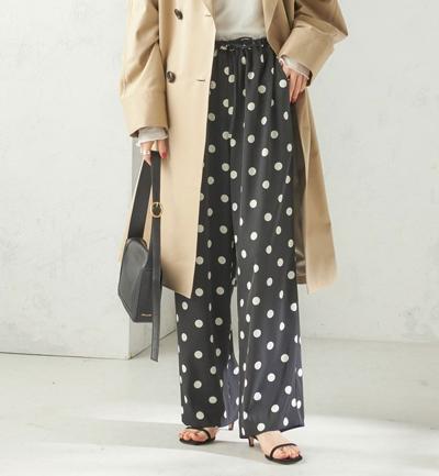 〈手洗い可能〉ソルベ ツイル ドット ドロスト パンツ
