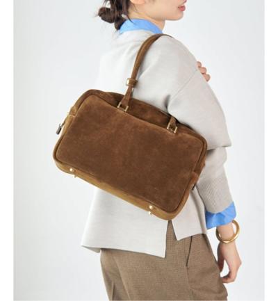 IENA/《予約》Manuel MILANO/マニュエルミラノ SUEDE BOSTON スエードボストンバッグ