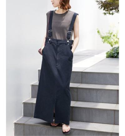 IENA/《WEB限定/追加》ハイウエストジャンパースカート