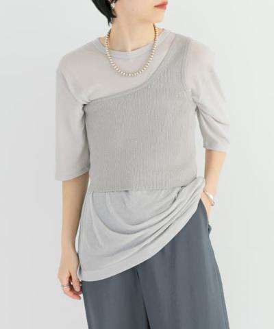 UR ワンショルダーニットベスト