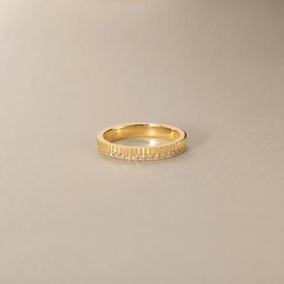K18ダイヤモンド 縦溝 リング