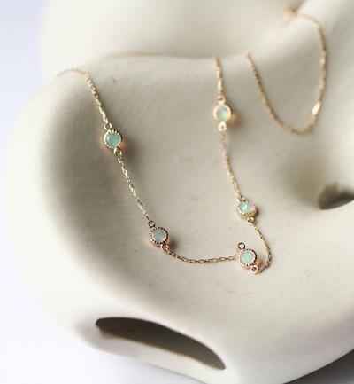 オパール ステーション ネックレス | K10YG